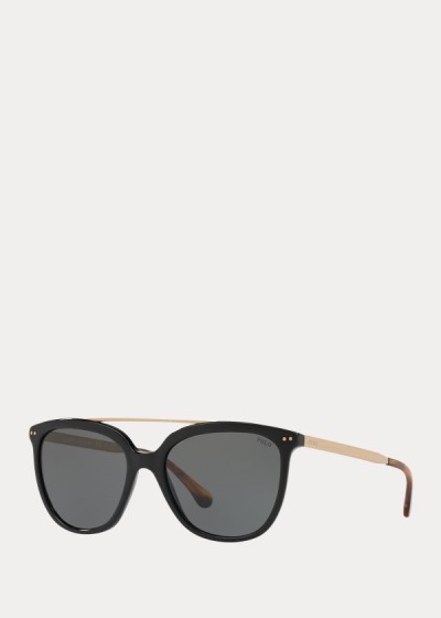 Gafas De Sol Polo Ralph Lauren Mujer Negros - Metal-Frame Square - MHOBC5470